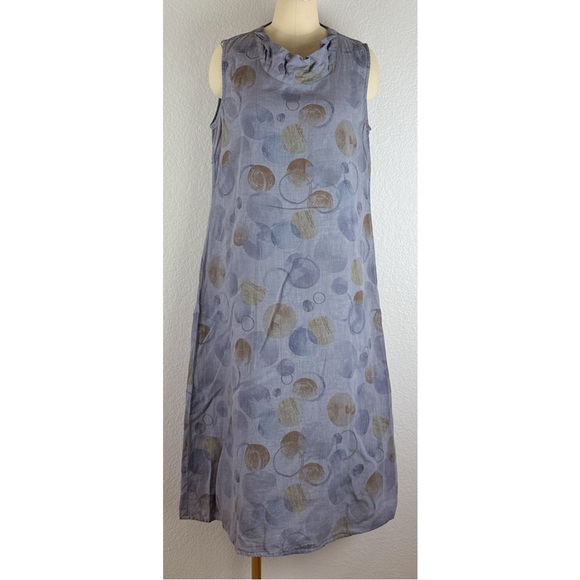 CLICK by Color Me Cotton 100% Linen Sleeveless with Pockets Dress, size Large - Picture 5 of 11